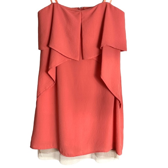 BCBGMaxAzria Runway Cocktail Dress, Sleeveless Mini Coral, Size 2 - Picture 3 of 10